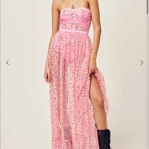 For love and lemons pink maxi dress